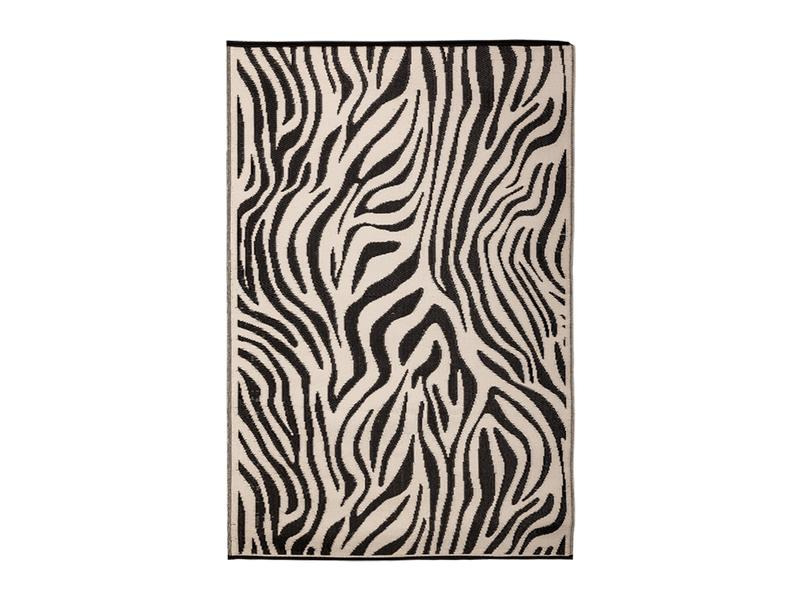Esschert Design Teppich Zebra 150 x 242.5 cm, Schwarz/Weiss