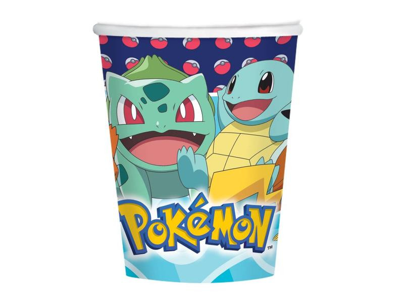 Amscan Einwegbecher Pokemon 250 ml, 8 Stück