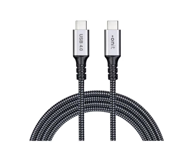 onit USB4-Kabel Pro USB C - USB C 1 m, Grau/Schwarz