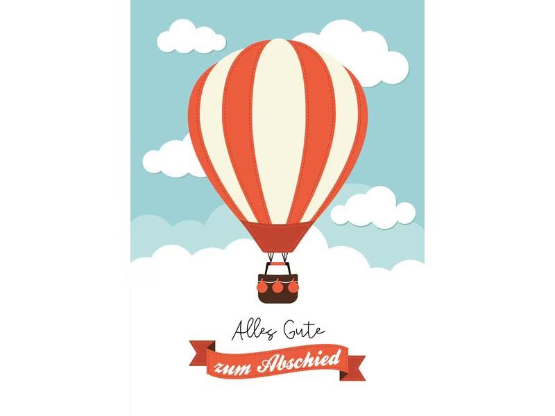 Cart Abschiedskarte Heissluftballon A4