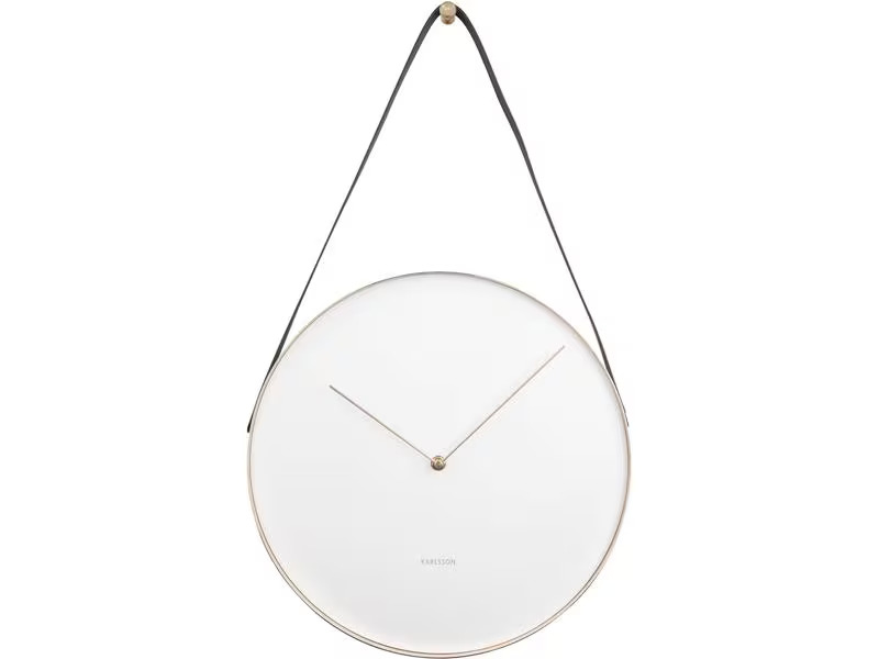 KARLSSON Wanduhr Belt 34 x 58 cm, Weiss
