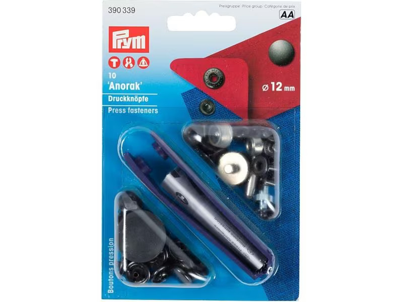 Prym Druckknöpfe Anorak Brüniert, 12 mm