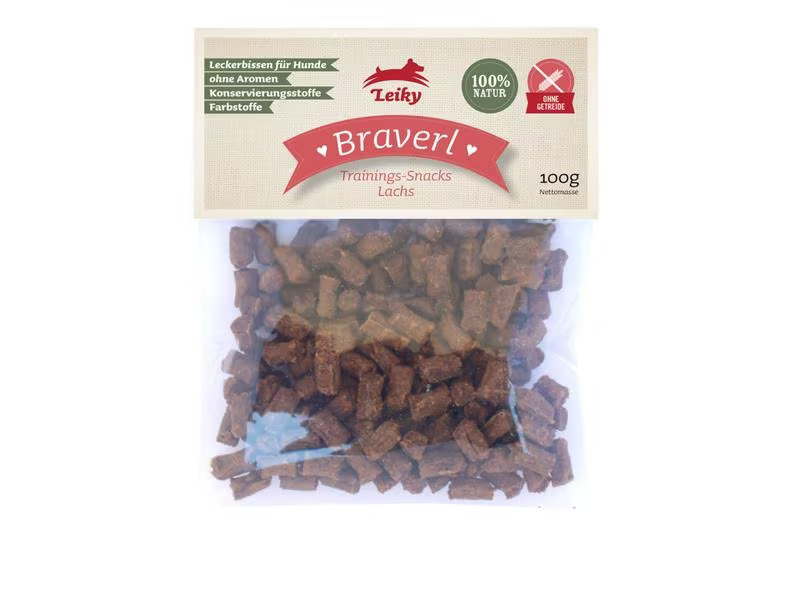 Leiky Snack Braverl Lachs, 100 g