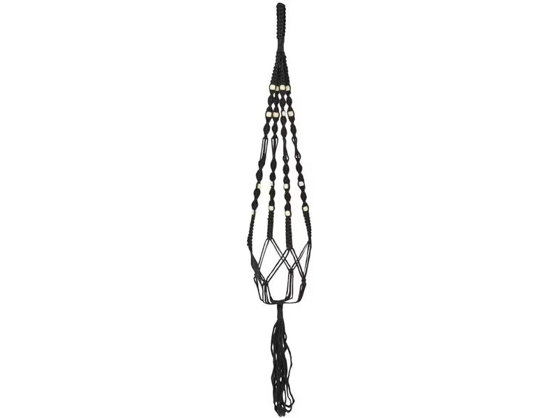 CHALET Blumenampel Makramee 95 cm, Schwarz