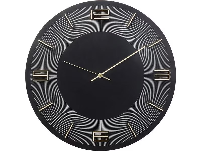 Kare Wanduhr Leonardo Ø 49 cm, Schwarz