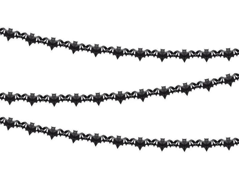 Partydeco Girlande Fledermaus 4 m, Schwarz