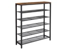 VASAGLE Schuhregal mit 5 Ablagen 100 x 110 cm, Braun/Schwarz
