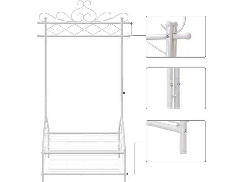 Songmics Garderobenständer mit Schuhablage 92 x 173 x 41 cm, Beige