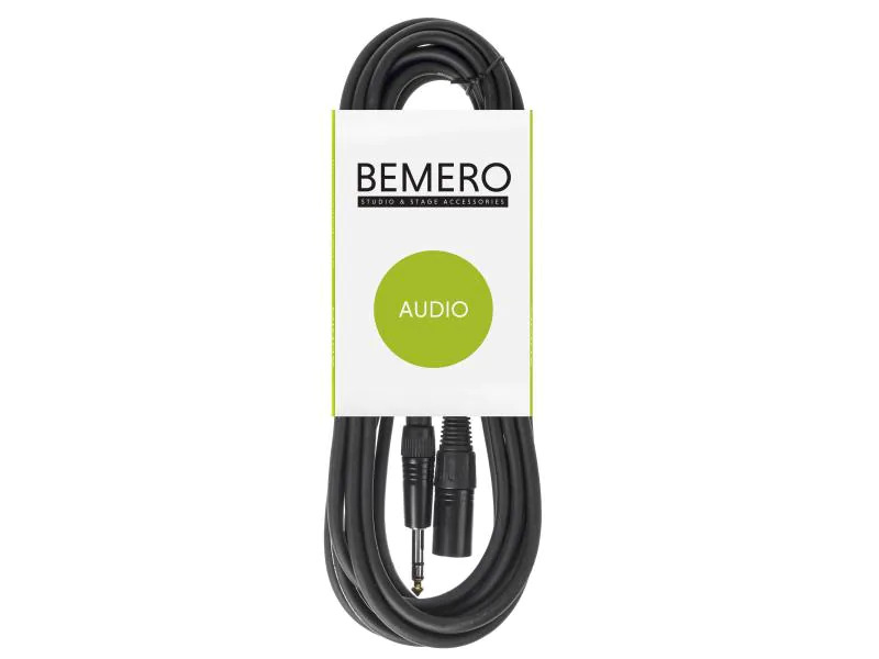 Bemero XLR-Kabel XLRm - 6.3 Klinken symmetrisch 3 m, Schwarz