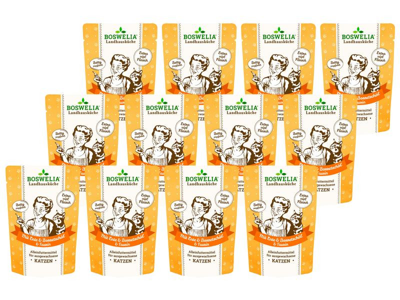 Betty's Landhausküche Nassfutter Ente mit Borretschöl, 12 x 100g