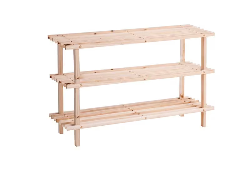 Zeller Present Schuhregal mit 3 Ablagen 80 x 49.5 cm, Kiefernholz