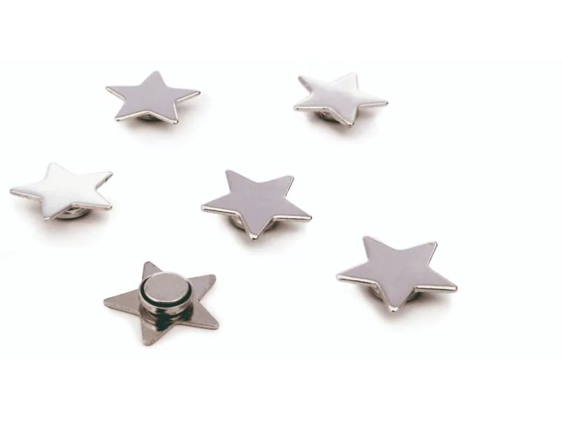 Trendform Haftmagnet STAR Silber, 6 Stück