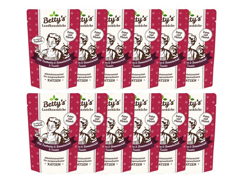 Betty's Landhausküche Nassfutter Truthahn mit Borretschöl, 12 x 100 g