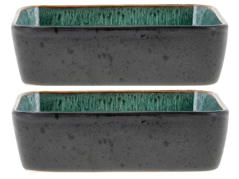 Bitz Schale Gastro 19 cm x 14 cm, 2 Stück, Grün/Schwarz