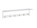 relaxdays Garderobenleiste mit Ablage 6 Haken, Weiss