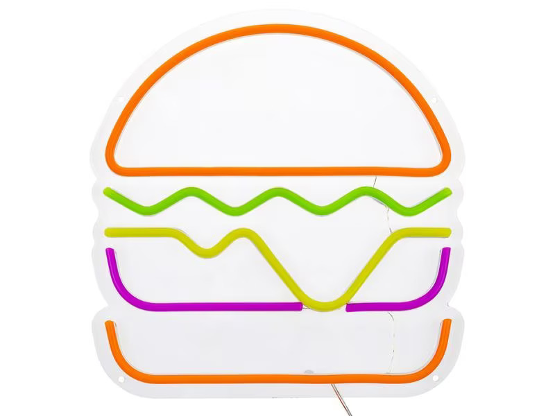 Vegas Lights LED Dekolicht Neonschild Hamburger 30 x 29 cm