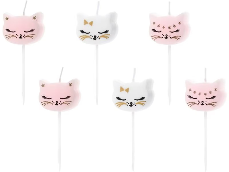 Partydeco Kerze Cat 6 Stück