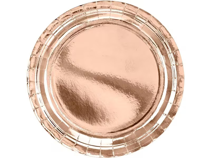 Partydeco Einwegteller Uni 23 cm, 6 Stück, Rosegold