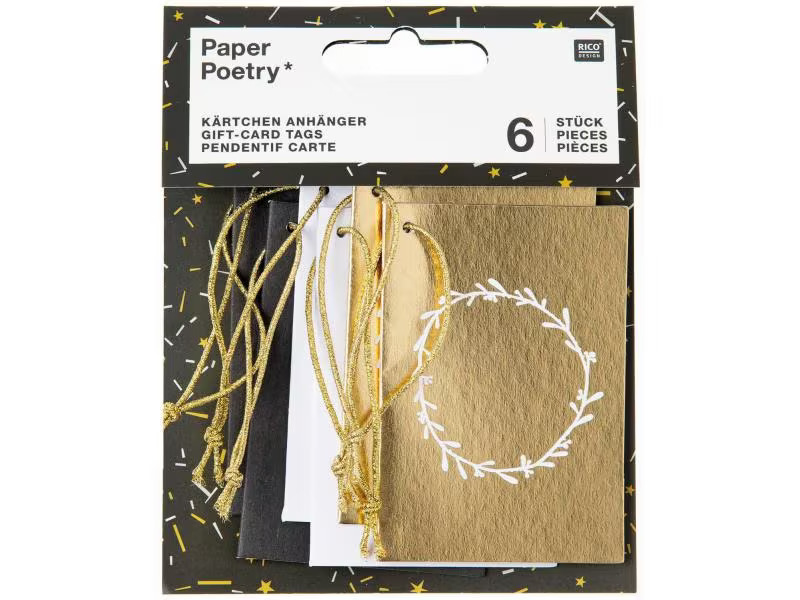 Rico Design Geschenkanhänger Paper Poetry 5 x 7.5 cm, 6 Stück
