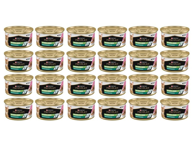 Purina Pro Plan Nassfutter Sterilised Maintenance Thunfisch&amp;Lachs, 24 x 85 g