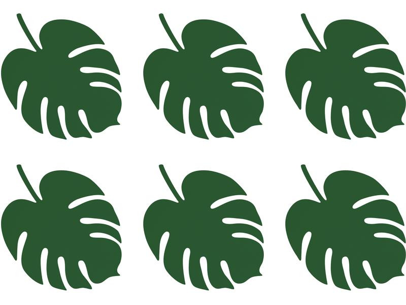 Partydeco Tischkarte Aloha Monstera 6 Stück