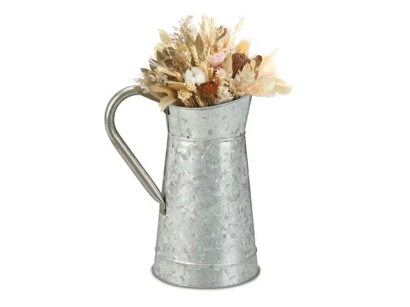 relaxdays Vase Vintage Krug 27.5 cm, Silber