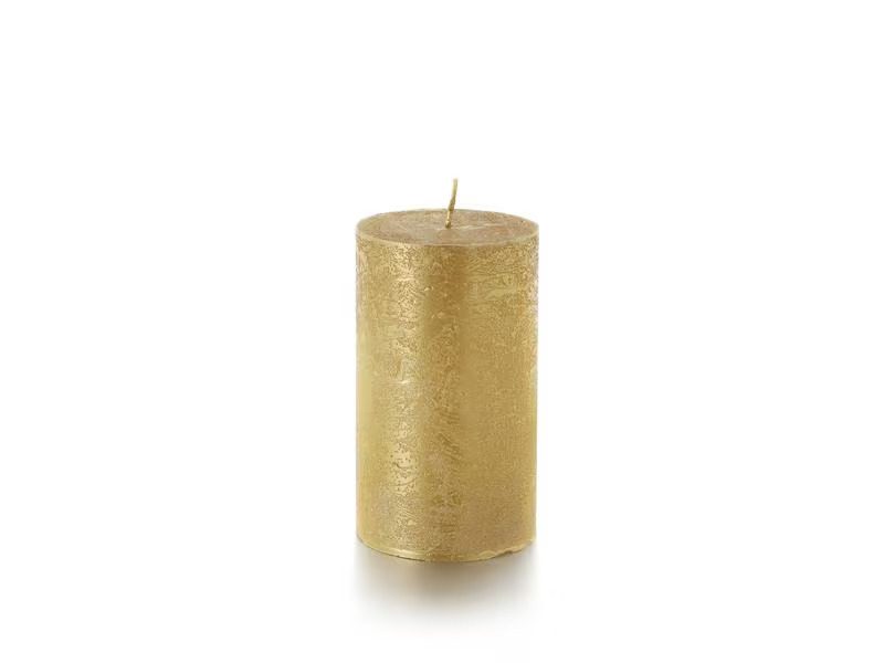 balthasar Zylinderkerze Rustico 12 x 7 cm, Gold