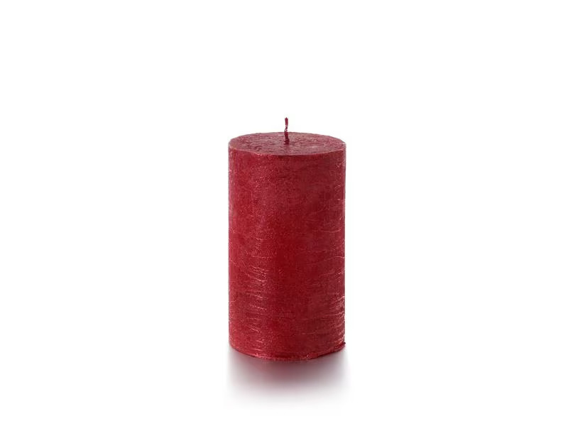 balthasar Zylinderkerze Rustico 12 x 7 cm, Rot
