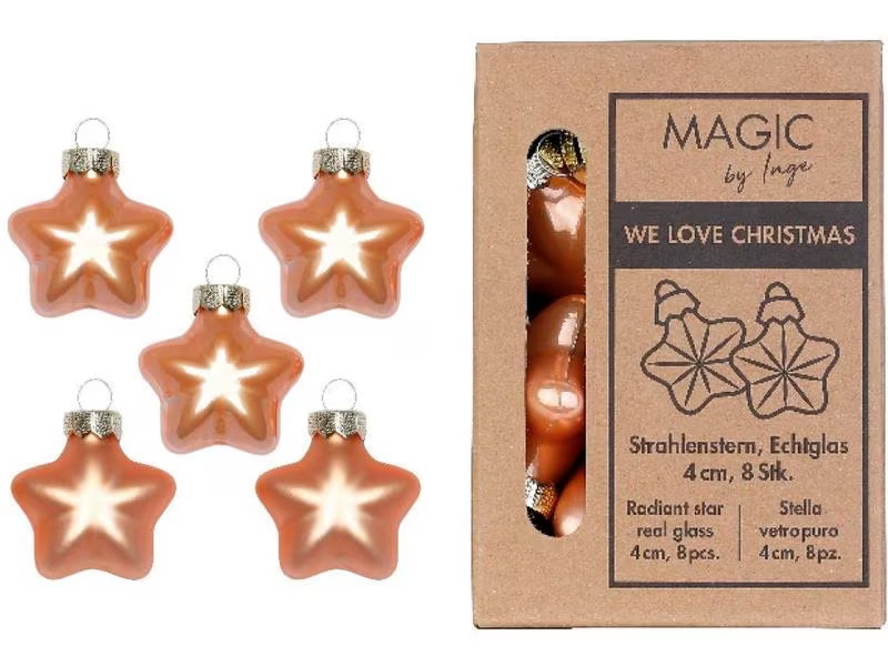 INGES CHRISTMAS DECOR Sterne Sweet Melon , 8 Stück, Aprikose