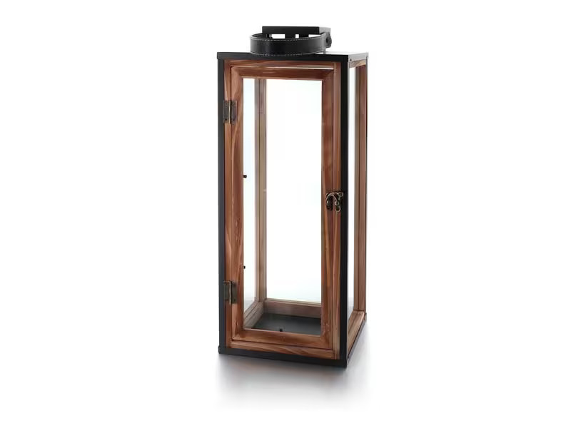 balthasar Laterne Umber 50 cm, Braun/Schwarz
