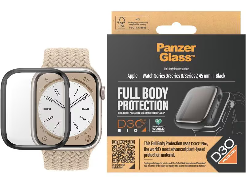 Panzerglass Full Body Apple Watch 2023 Series 9 44 mm Schwarz