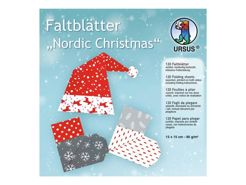 URSUS Faltblätter Nordic 15 x 15 cm, 80 g/m², 120 Blatt