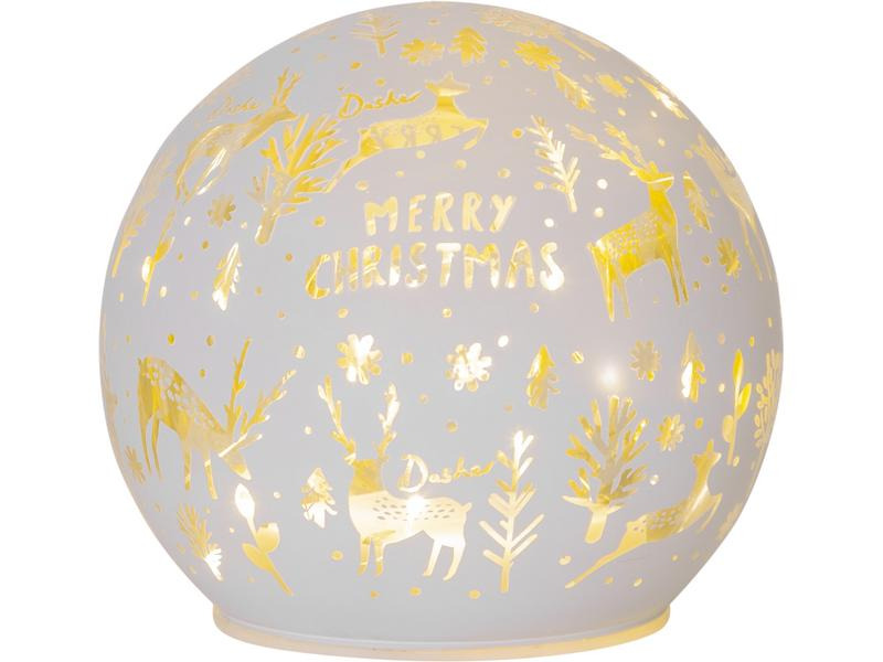 Star Trading Schneekugel MerryX-mas, Ø 12 cm, Weiss