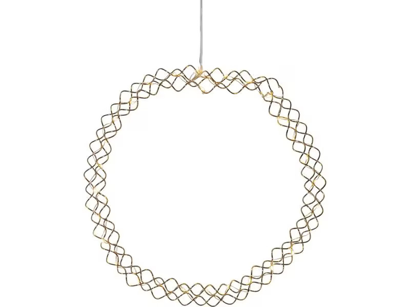 Star Trading Hänger Kranz Hoop, 30 LEDs, Ø 30 cm, Messing