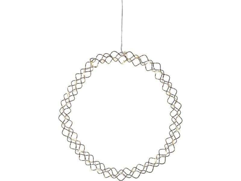 Star Trading Hänger Kranz Hoop, 30 LEDs, Ø 30 cm, Chrom