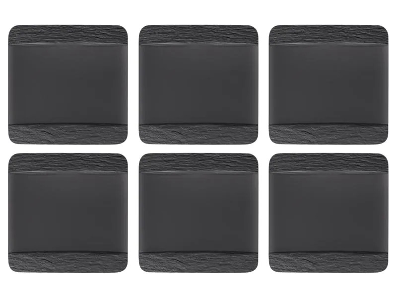 Villeroy &amp; Boch Speiseteller Manufacture Rock 6 Stück, Schwarz