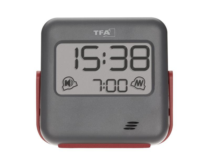 TFA Dostmann Digitalwecker Buzz Rot/Schwarz