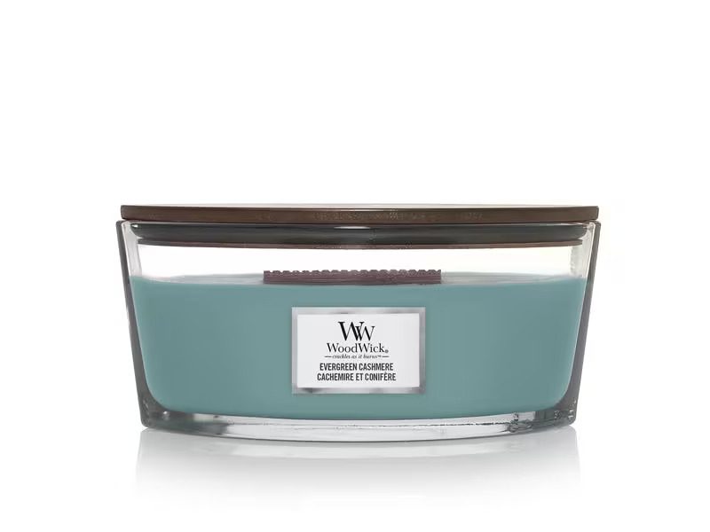 Woodwick Duftkerze Evergreen Cashmere Ellipse
