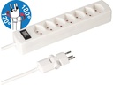 Max Hauri Doppelpack Steckdosenleiste 7 x Typ 13, Safety Line, Weiss
