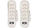 Max Hauri Doppelpack Steckdosenleiste 5 x Typ 13, Safety Line, Weiss