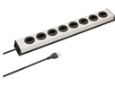 Max Hauri Steckdosenleiste 8 x Typ 23 Power Line, Silber / Schwarz