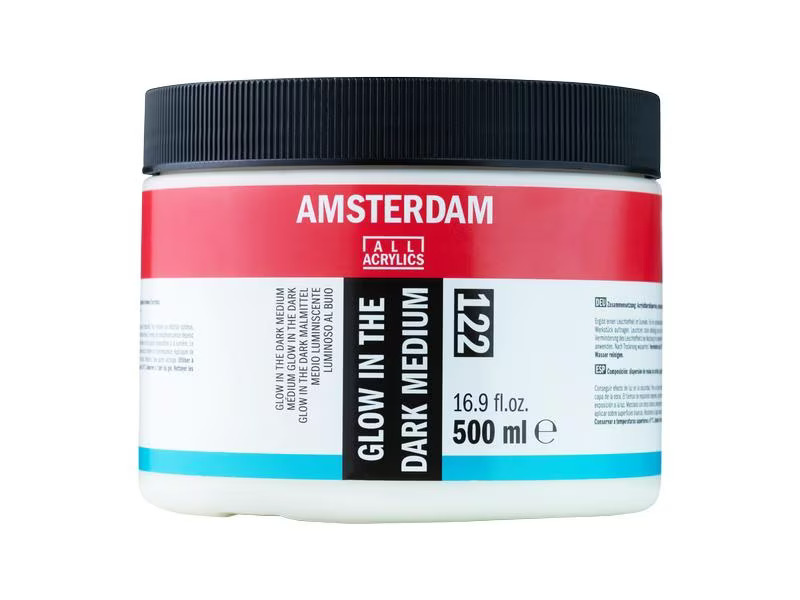 Amsterdam Leuchtfarbe Glow in the dark 122 Weiss, 500 ml