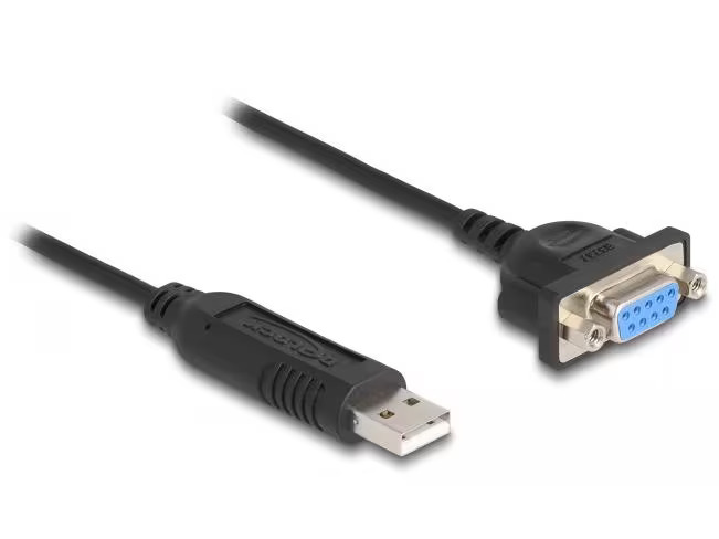 Delock Serial-Adapter USB-A – RS-232 D-Sub 9 Pin mit Muttern  -