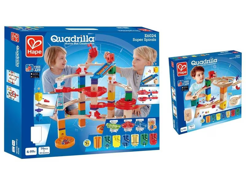 Hape Kugelbahn Quadrilla Super Spiralburg &amp; Endspurt