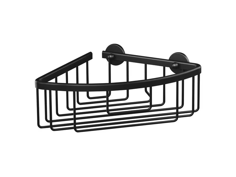 tesa Aluxx Black Eck-Duschablage, Schwarz