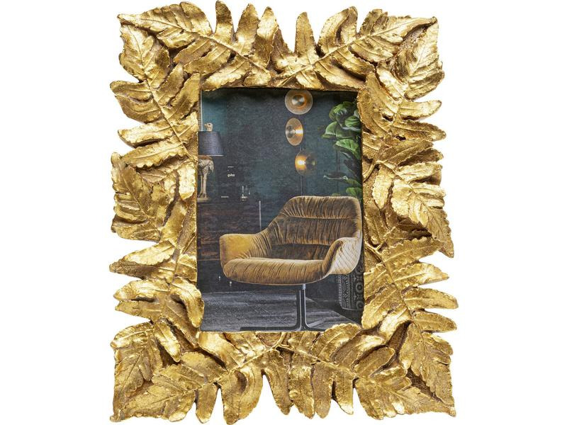 Kare Bilderrahmen Leaves Gold, 10 x 15 cm