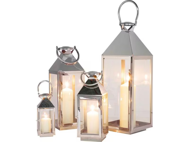Kare Laterne Giardino 4-teilig, 71 cm, Silber
