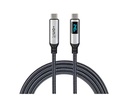 onit USB4-Kabel Premium LED USB C - USB C 1 m, Grau/Schwarz