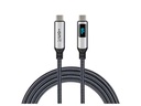 onit USB4-Kabel Premium LED USB C - USB C 3 m, Grau/Schwarz