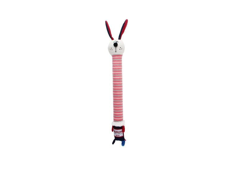 GiGwi Hunde-Spielzeug Crunchy Neck, Hase S, Rosa
